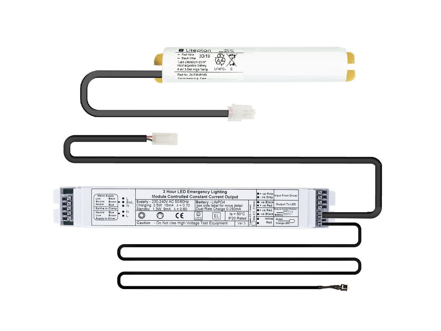 THERMISTO – Slimline High Output/Voltage 3 Hour Standard Emergency Conversion Pack