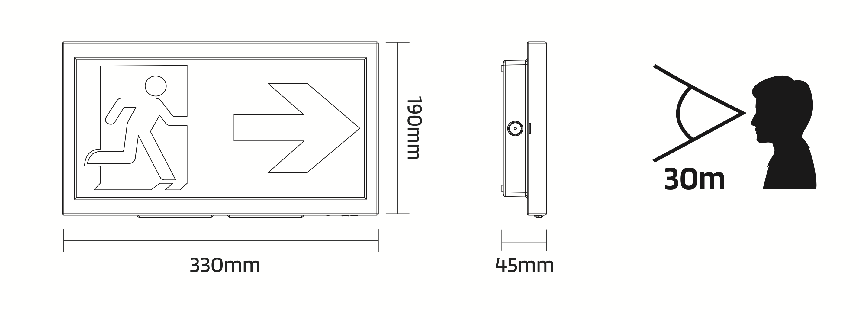 TARVOS – Surface Mounted Emergency Exit Sign