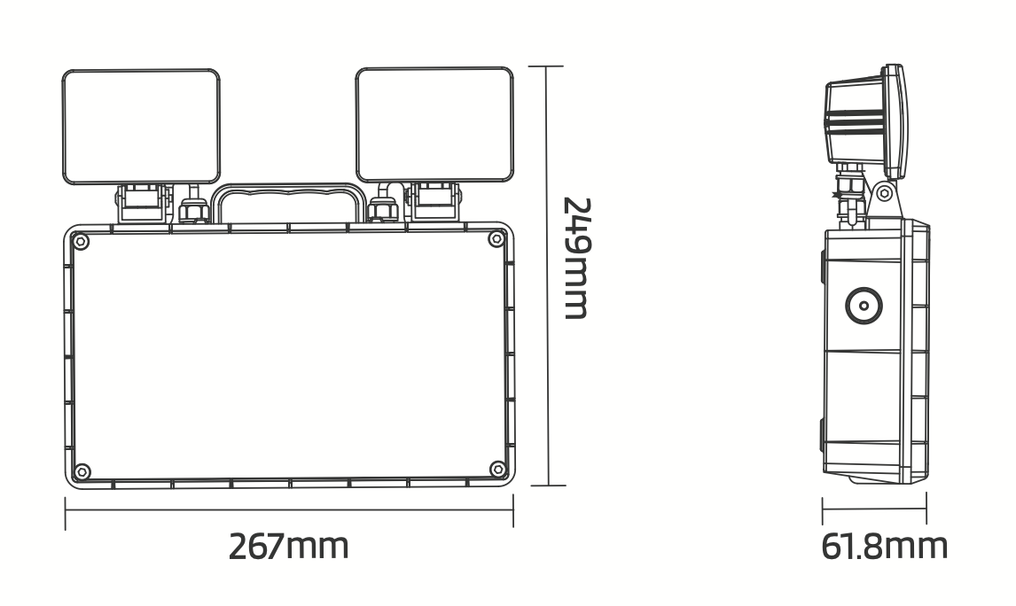 NESO – Surface Mounted IP Rated Twin Emergency Spotlight