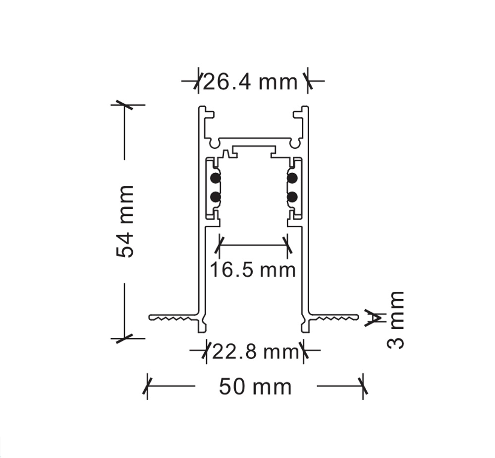 DAHLIA 48V Plaster-In Track
